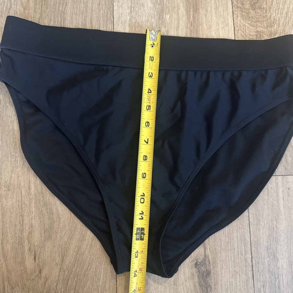 Cyn & Luca Women's Plus Size 2X High Waist Medium Coverage Black Swim Bottoms - Picture 7 of 7